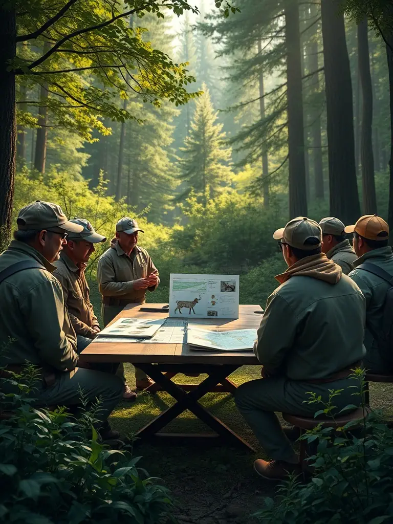 An image of a community workshop with participants learning about wildlife management and conservation.